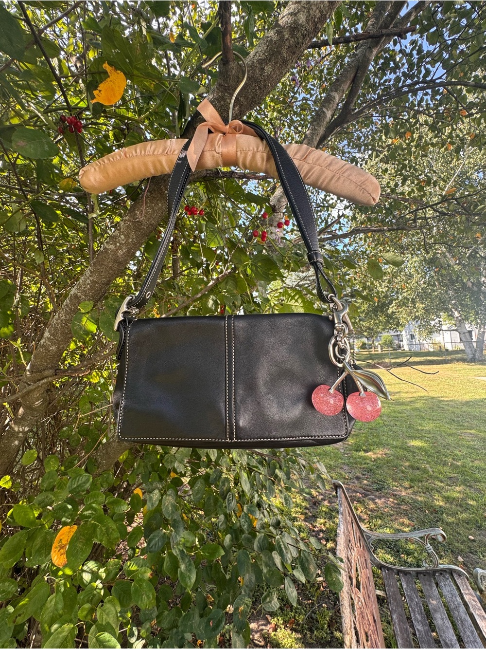Vintage Coach SoHo Baguette Shoulder Bag in Black Leather